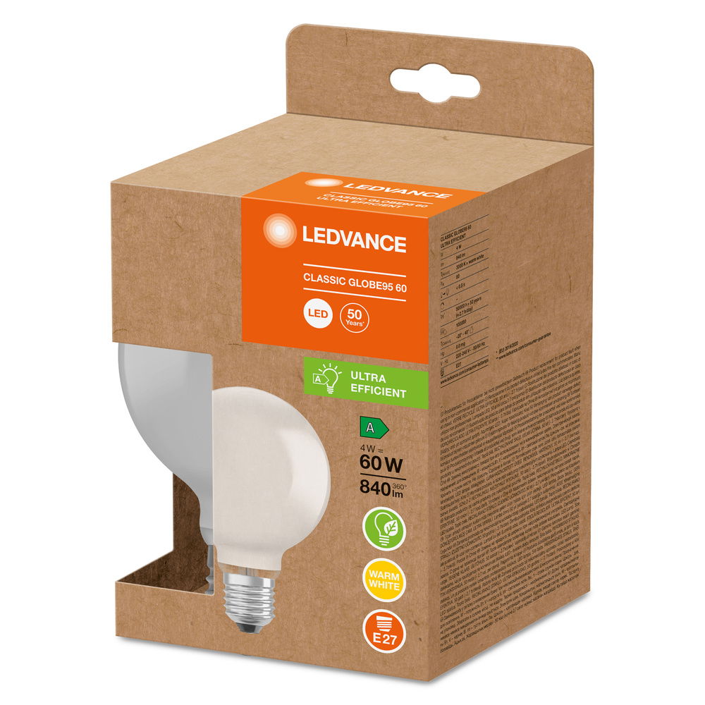 LED CLASSIC GLOBE ENERGY EFFICIENCY A S 60 4 W/3000 K E27 – Bild 4 von 4