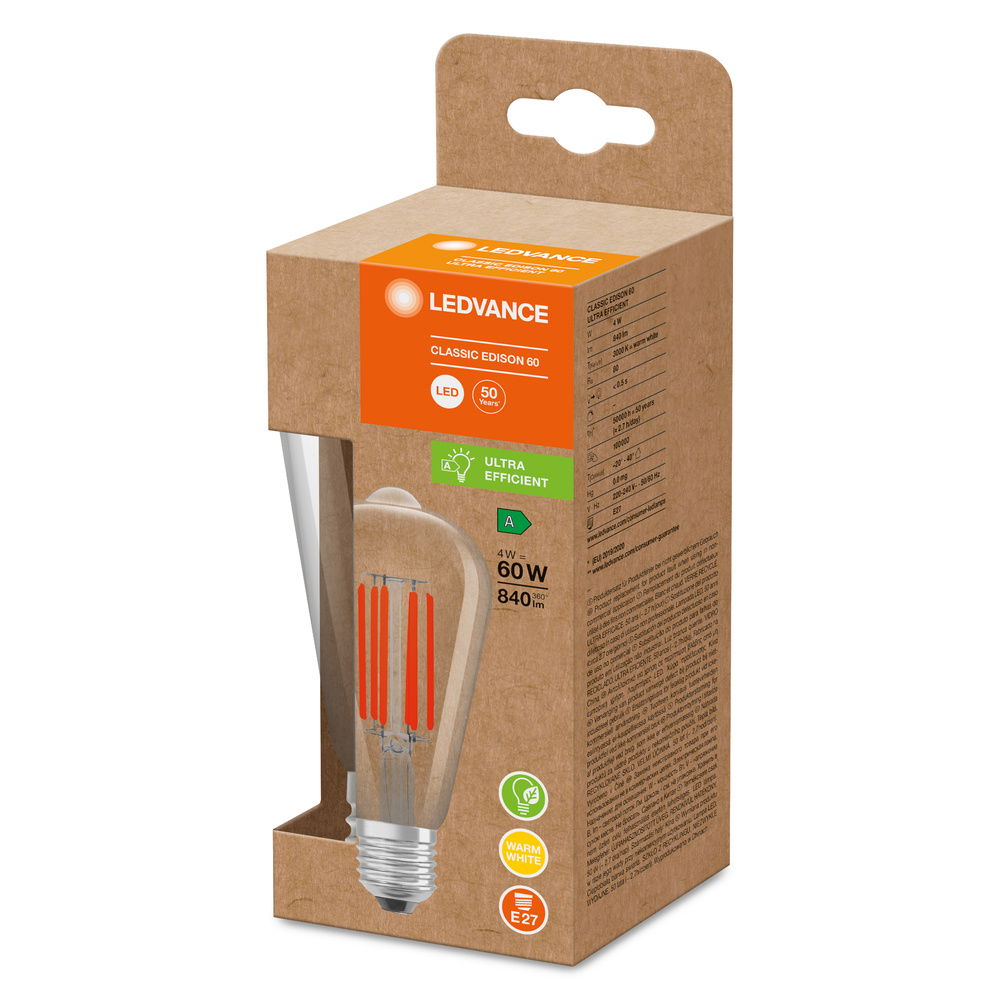 LED CLASSIC EDISON ENERGY EFFICIENCY A S 60 4 W/3000 K E27 – Bild 4 von 4