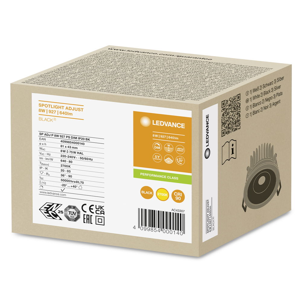 SPOT ADJUST 8W 927 PS DIM IP20 BK – Bild 6 von 6