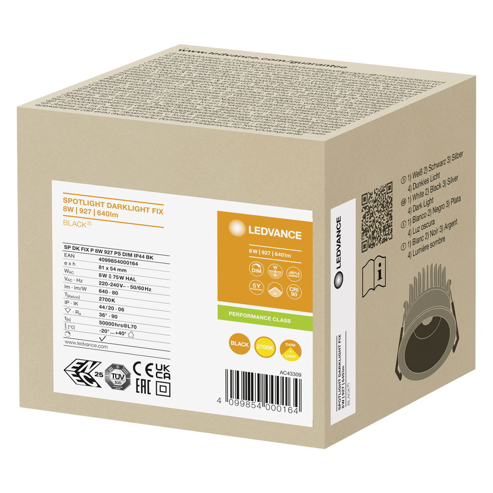 SPOT DARKLIGHT 8W 927 PS DIM IP44 BK – Bild 6 von 6