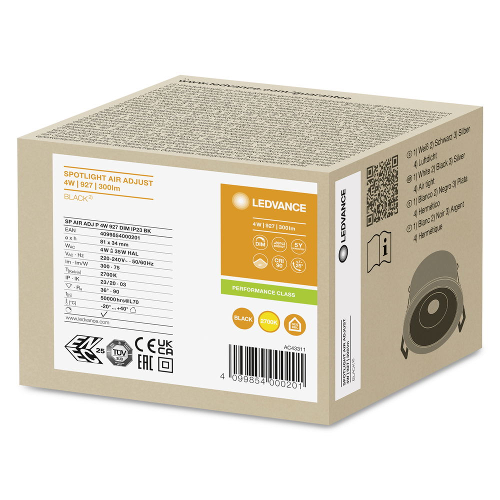 SPOT AIR ADJUST 4W 927 DIM IP23 BK – Bild 6 von 6