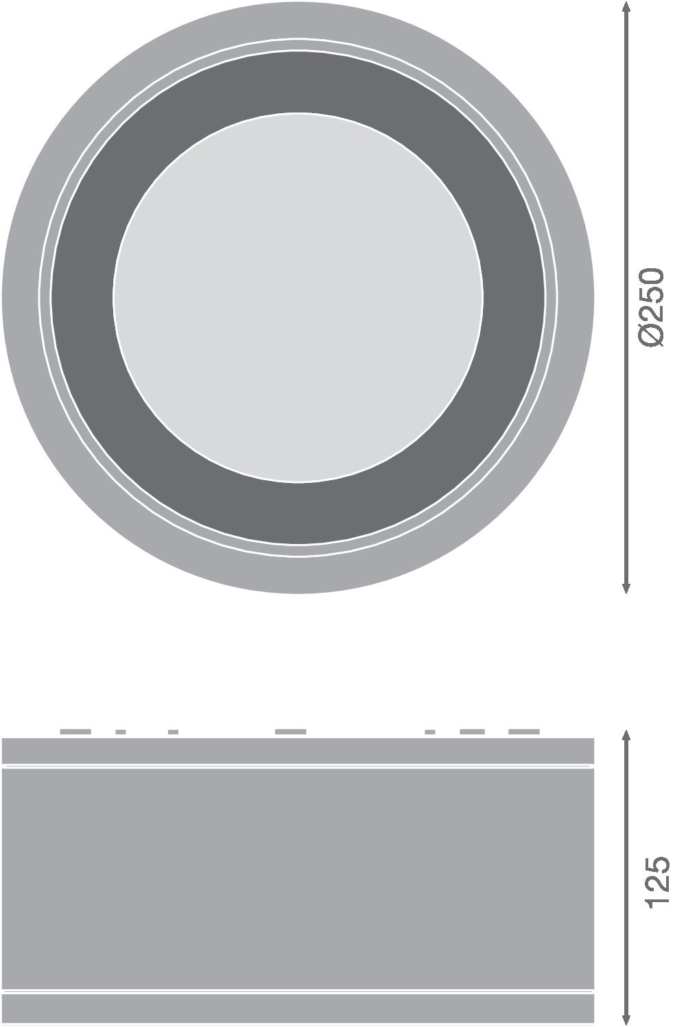 DOWNLIGHT SURFACE IP65 DN 250 P 45W 830 36D BK – Bild 2 von 4