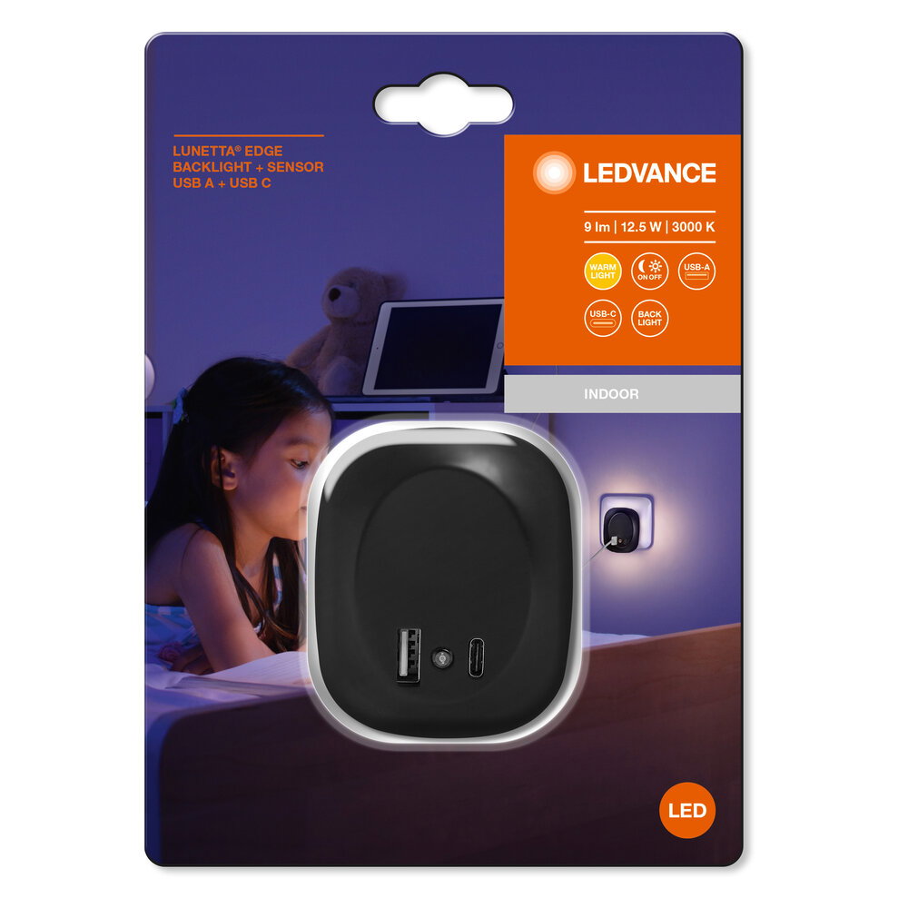 Lunetta Edge USB A&C 3000K Black – Bild 2 von 4