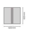 Quadratische Einlege-Leuchten mit IP54 Schutz, Zigbee 3.0 Technologie und starker Entblendung, 625 x 625 mm