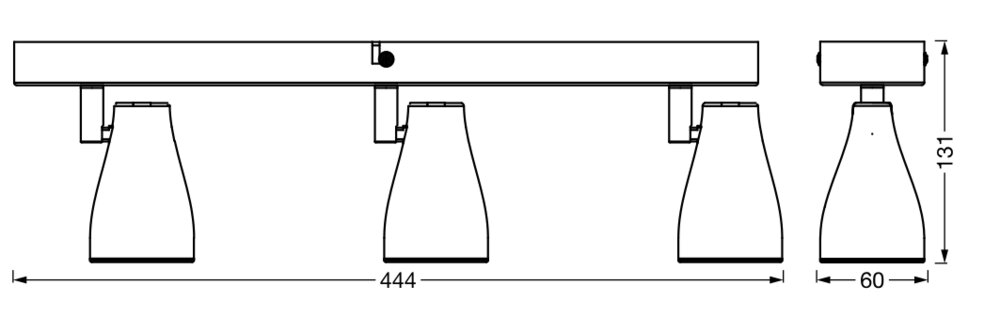 LED SPOT PEAR GREY 3 x 4.3W 2700K GU10 – Bild 4 von 4