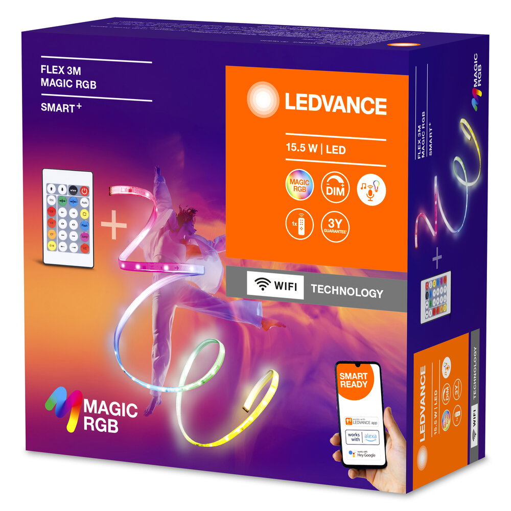 SMART+ WIFI MAGIC RGB FLEX WITH REMOTE CONTROL 3M + RC – Bild 2 von 4