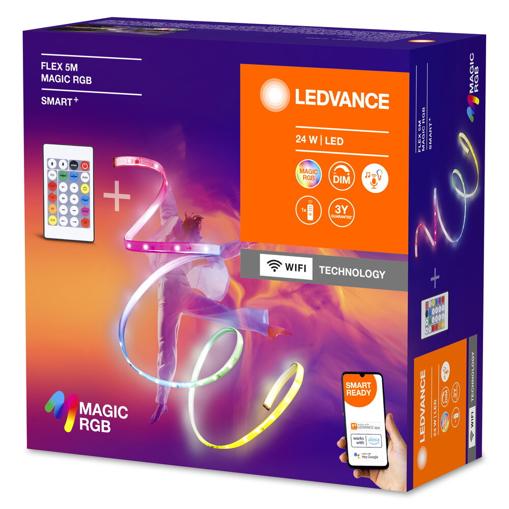 SMART+ WIFI MAGIC RGB FLEX WITH REMOTE CONTROL 5M + RC – Bild 2 von 4