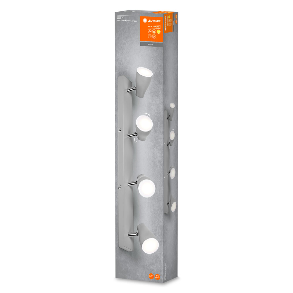 LED SPOT PEAR GREY 4 x 4.3W 2700K GU10 – Bild 2 von 4