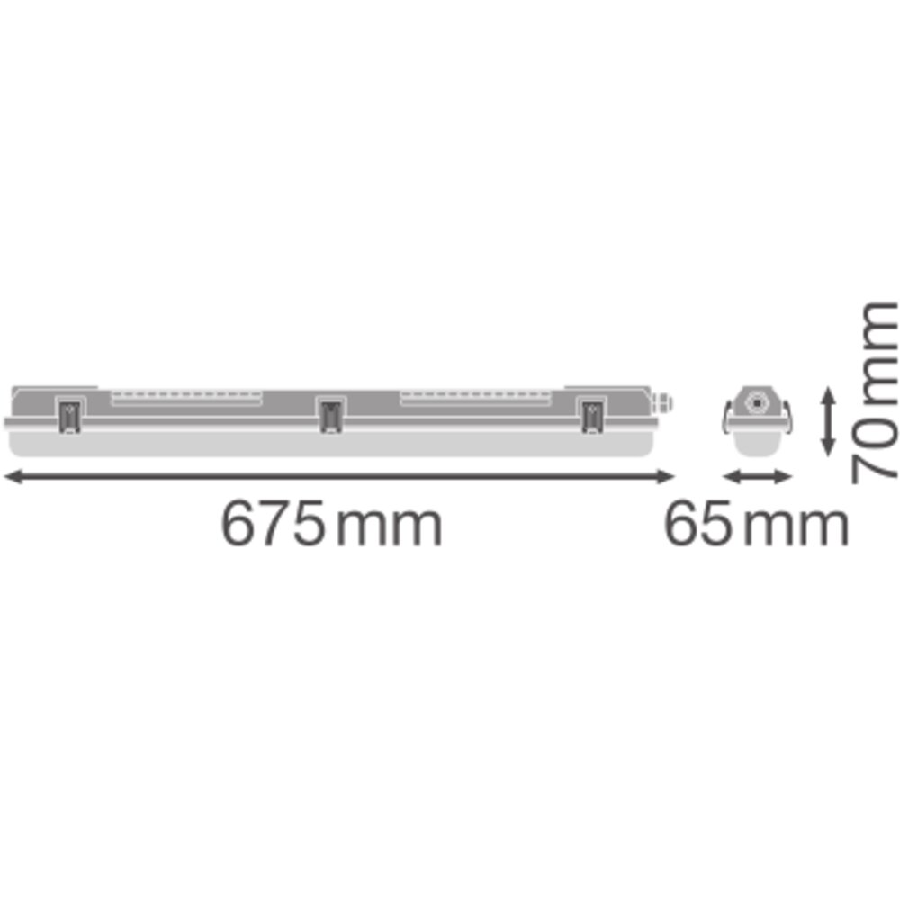Feuchtraumleuchten für T8-LED-Lampen mit werkzeugloser Leuchtenklemme – Bild 4 von 5