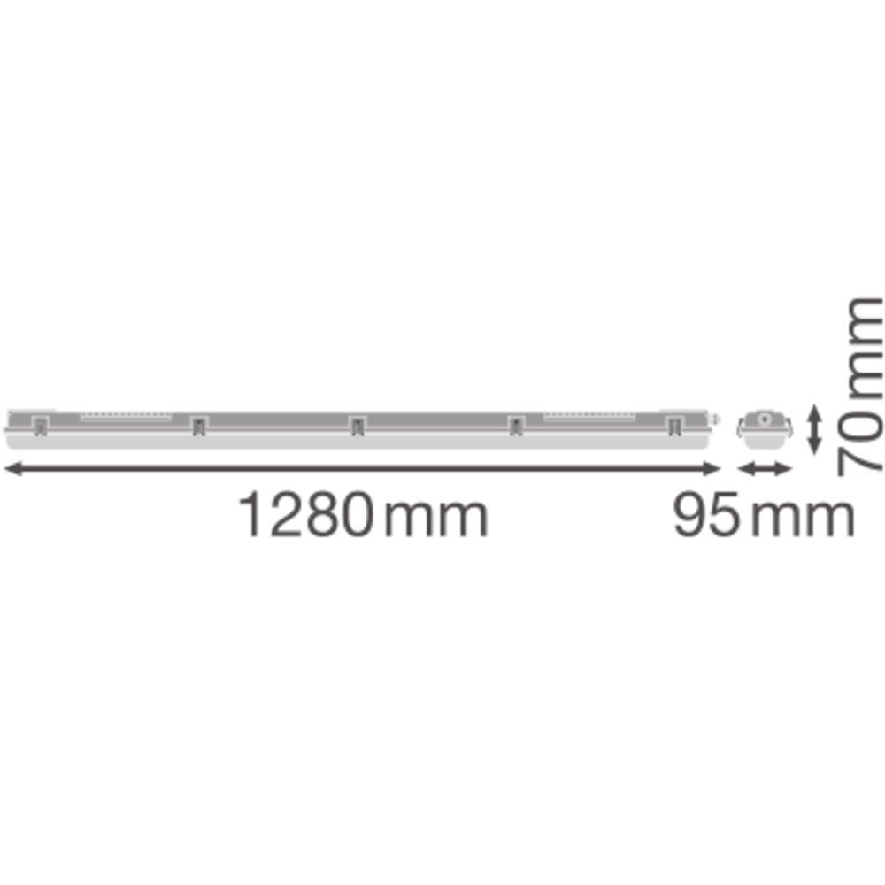 Feuchtraumleuchten für T8-LED-Lampen mit werkzeugloser Leuchtenklemme – Bild 5 von 6
