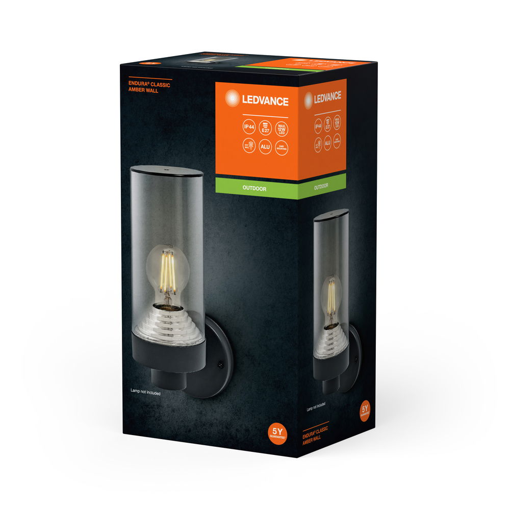 Endura Classic Amber Wall E27 Dark Gray – Bild 4 von 4