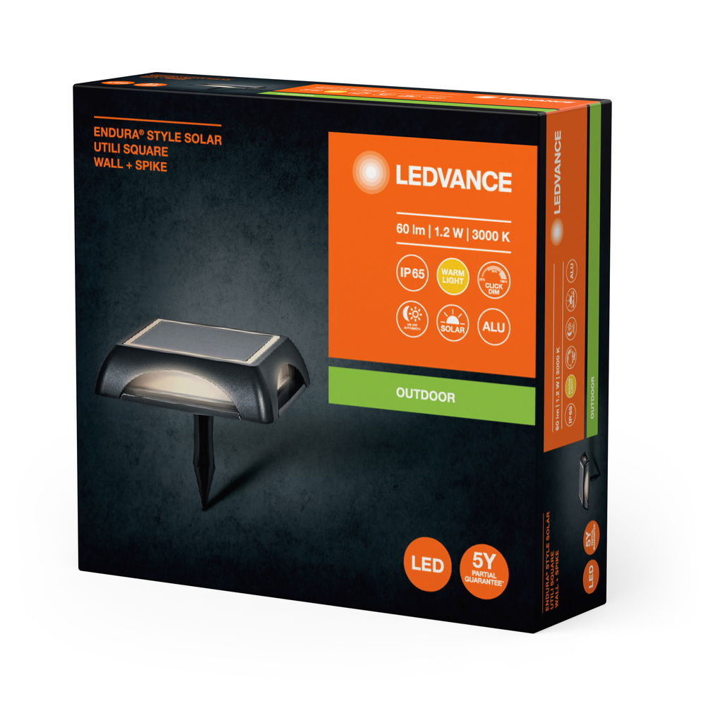 Endura Style Solar Utili Square Wall and Ground Dark Gray – Bild 4 von 4