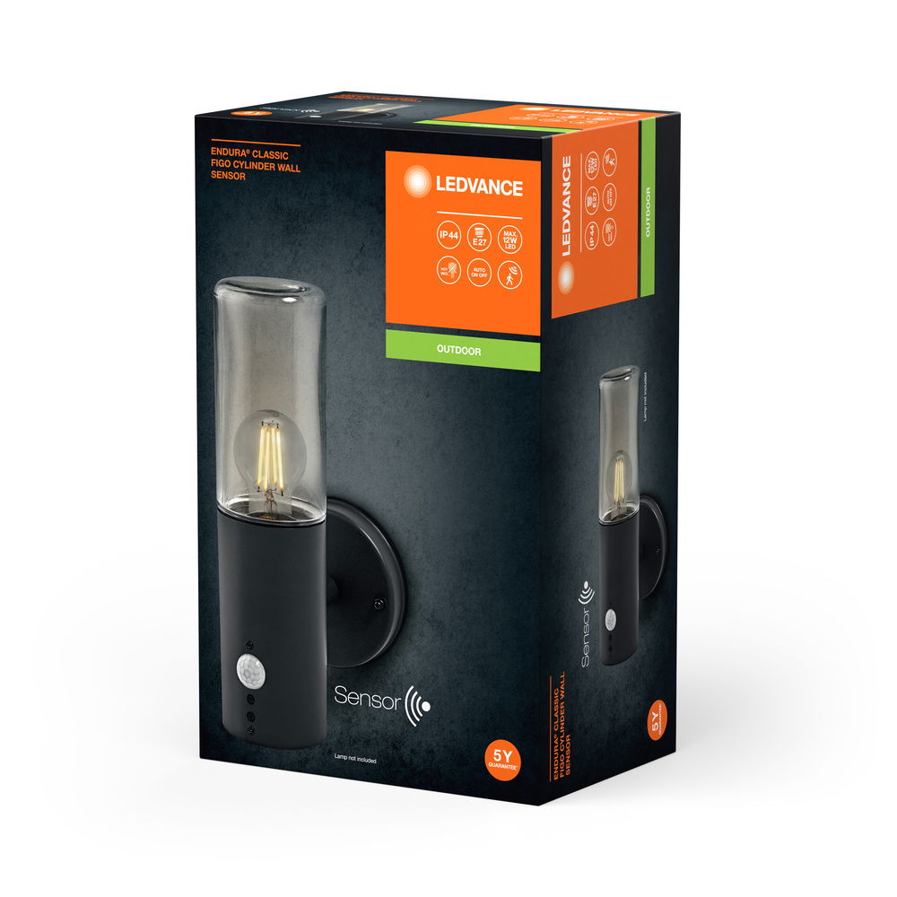 Endura Classic Figo Cylinder Wall Sensor E27 Dark Gray – Bild 4 von 4