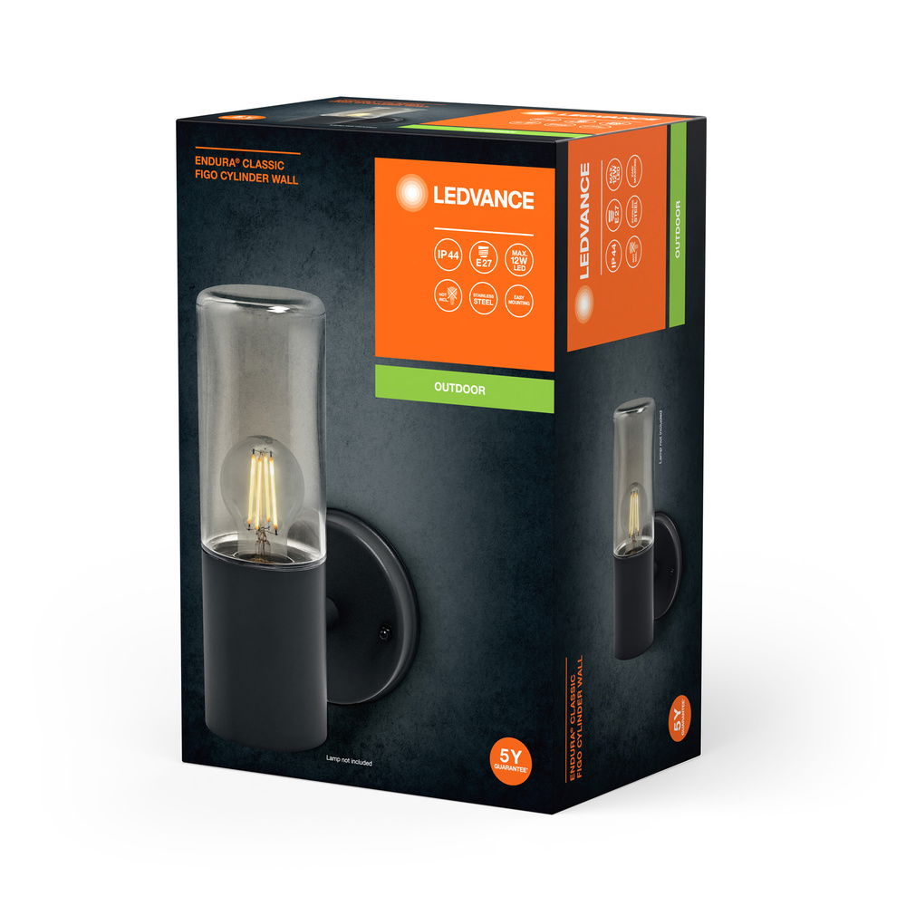 Endura Classic Figo Cylinder Wall E27 Dark Gray – Bild 4 von 4