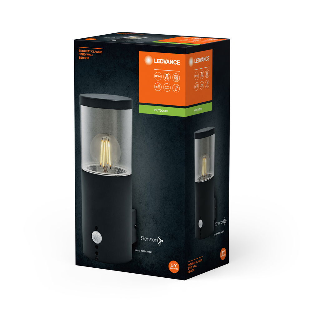 Endura Classic Ebro Wall Sensor E27 Dark Gray – Bild 4 von 4