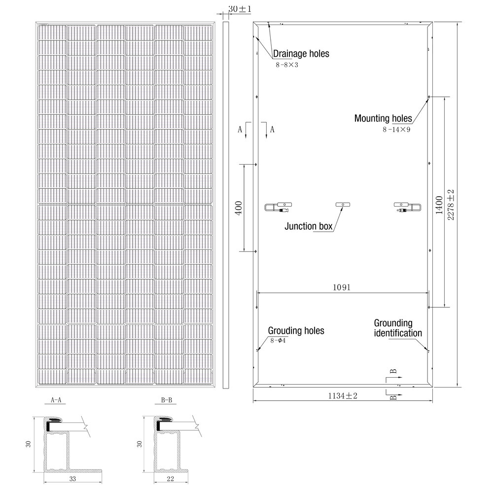 PV PANELS N-TYPE MONOFACIAL SILVER 580 N 72 LM -SF-F3 – Bild 2 von 2