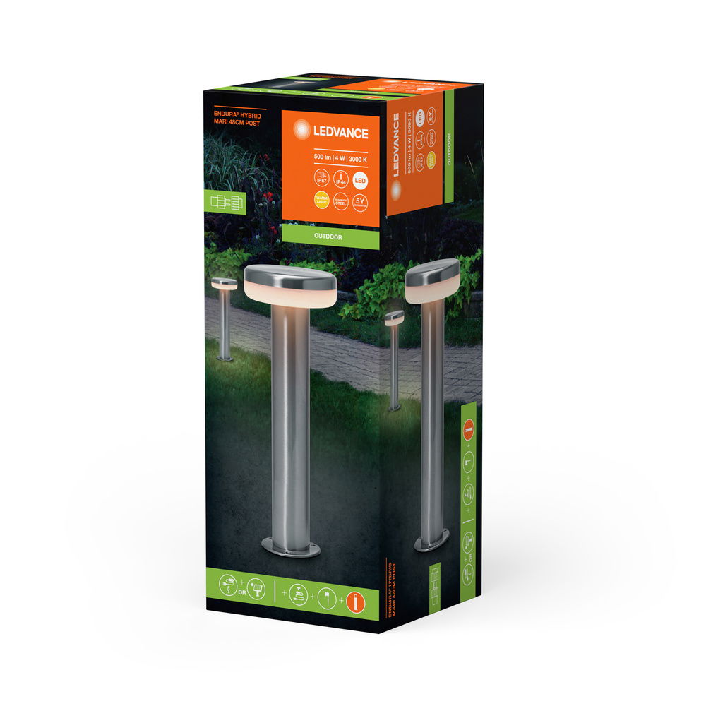 Endura Hybrid Bollard Mari 48cm 4W Stainless Steel – Bild 6 von 6