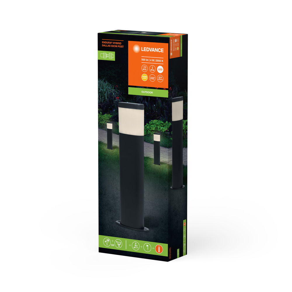 Endura Hybrid Bollard Dallas 50cm 4W Dark Gray – Bild 6 von 6