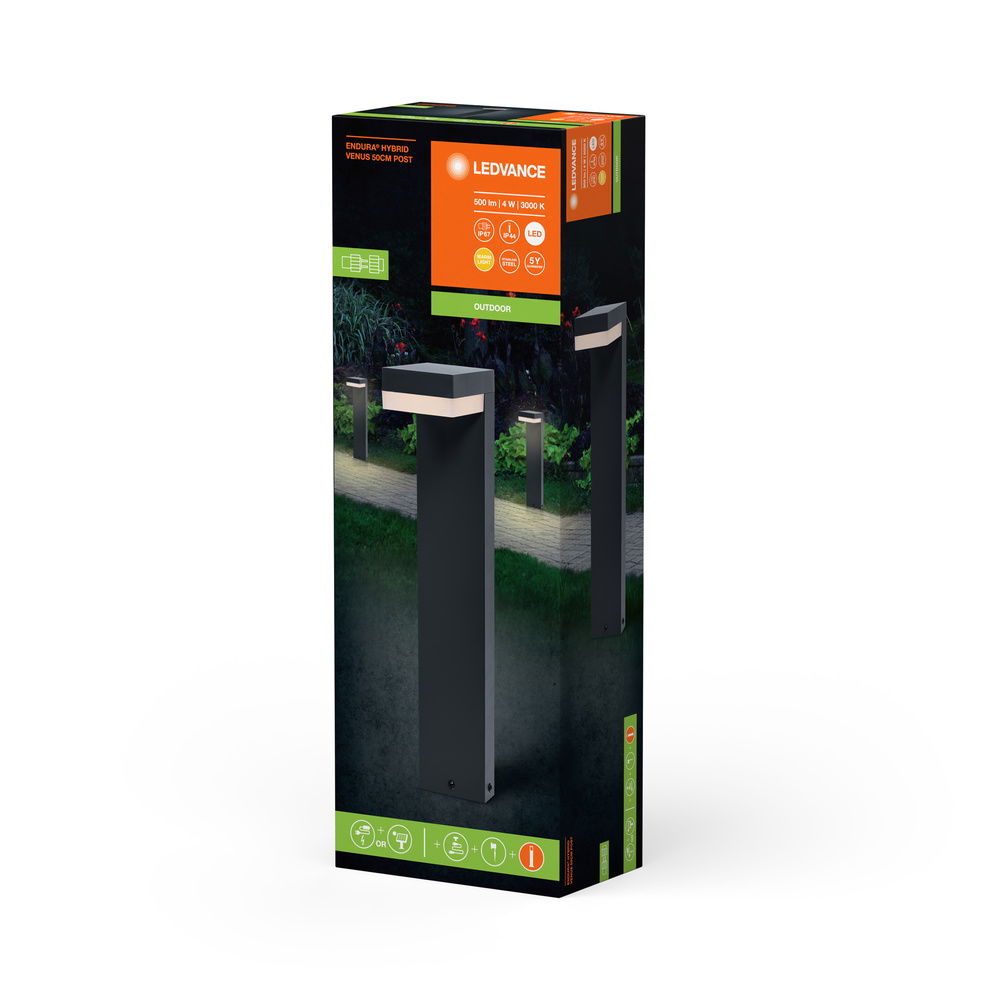 Endura Hybrid Bollard Venus 50cm 4W Dark Gray – Bild 6 von 6