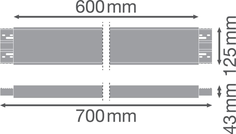Mechanischer und elektrischer Verbinder für Lichtbandinstallationen zwischen Leuchten, in 600 mm, 1200 mm oder 1500 mm – Bild 3 von 4