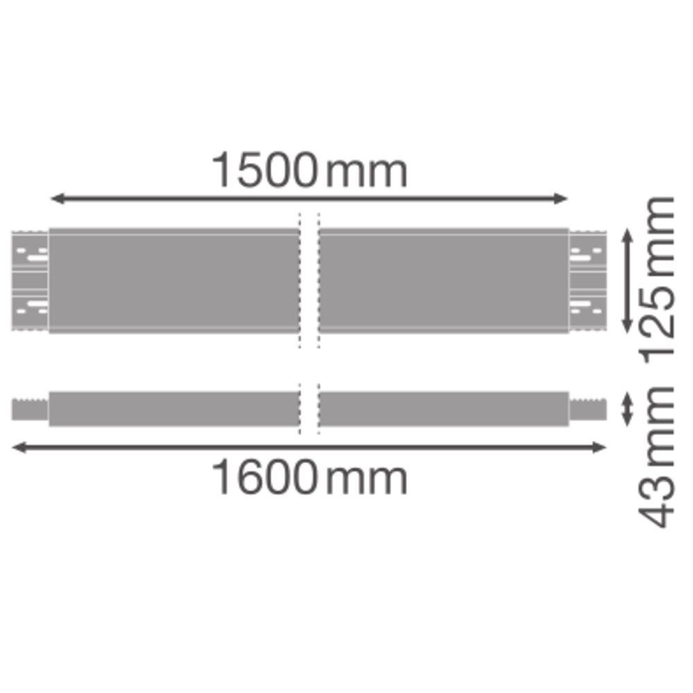 Mechanischer und elektrischer Verbinder für Lichtbandinstallationen zwischen Leuchten, in 600 mm, 1200 mm oder 1500 mm – Bild 3 von 4