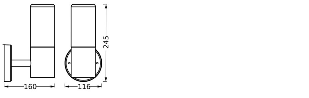 Endura Classic Figo Cylinder Wall E27 Dark Gray – Bild 3 von 4
