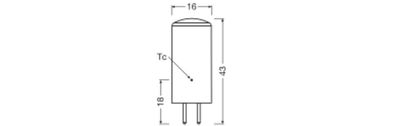 LED PIN 12V P 3.3W 827 Clear GY6.35