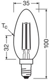 Dimmbare LED-Lampen, klassische Minikerzen, CRI97