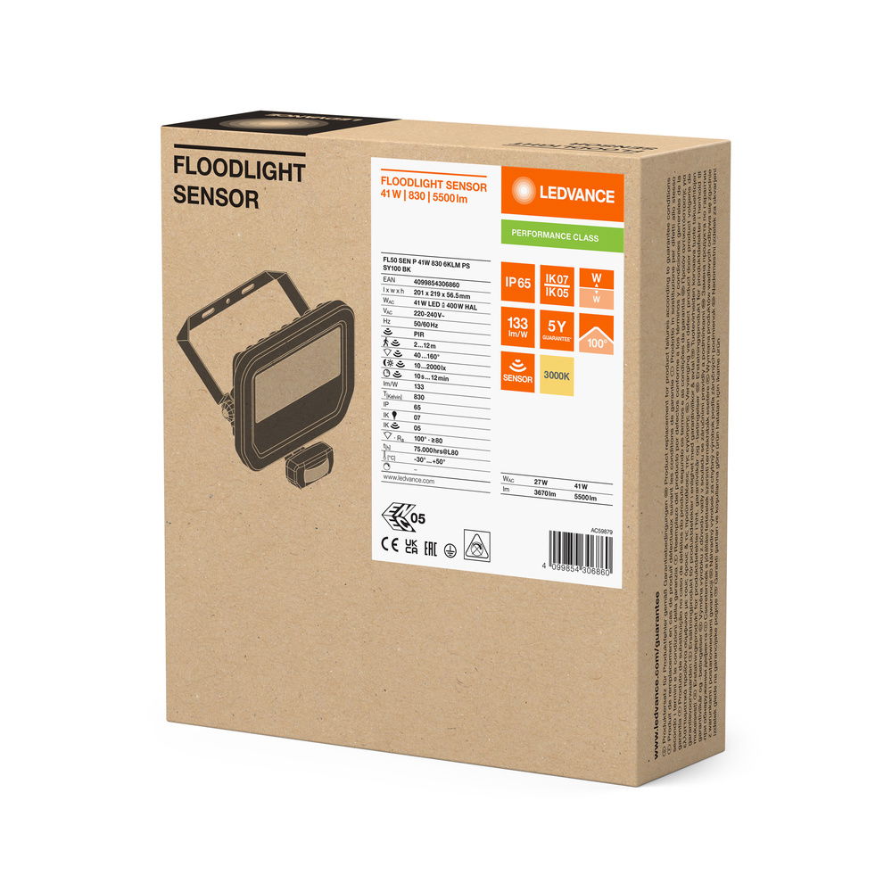 FLOODLIGHT SENSOR 50 41W 6KLM 830 PS SY100 BK – Bild 6 von 6