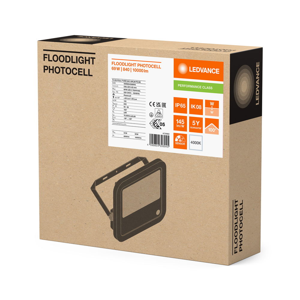 FLOODLIGHT PHOTOCELL 100 69W 840 10KLM PS BK – Bild 2 von 2