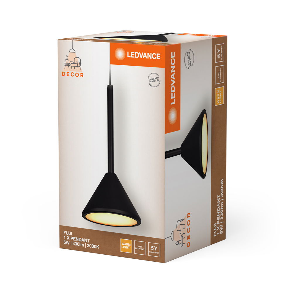Decor Fuji 1XPendant 5W 930 Black – Bild 2 von 2