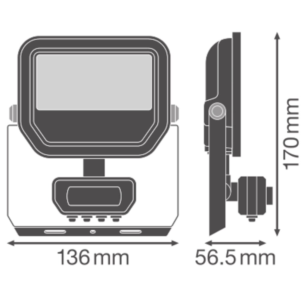 FLOODLIGHT SENSOR 10 8W 1K2LM 830 PS SY100 BK
