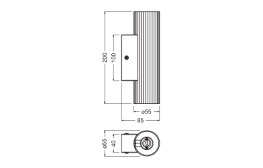 Decor Drums Wall Updown 2XGU10 Black