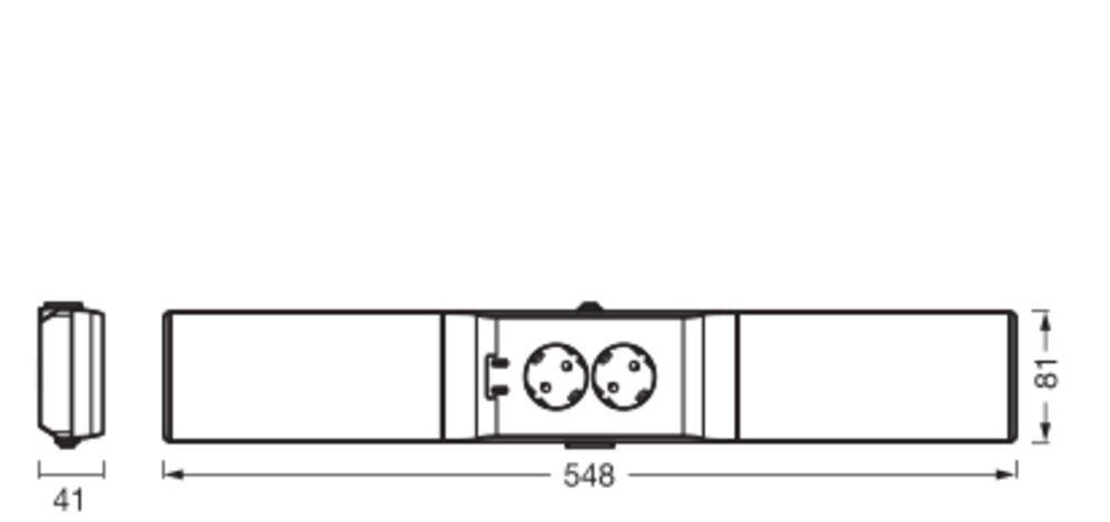 UNDERCABINET SOCKET FRAMELESS 830 DIM USB Black Kit – Bild 3 von 4
