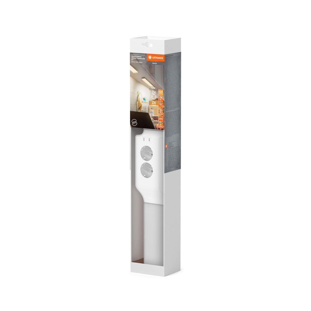 UNDERCABINET SOCKET FRAMELESS 830 DIM USB White Kit – Bild 4 von 4