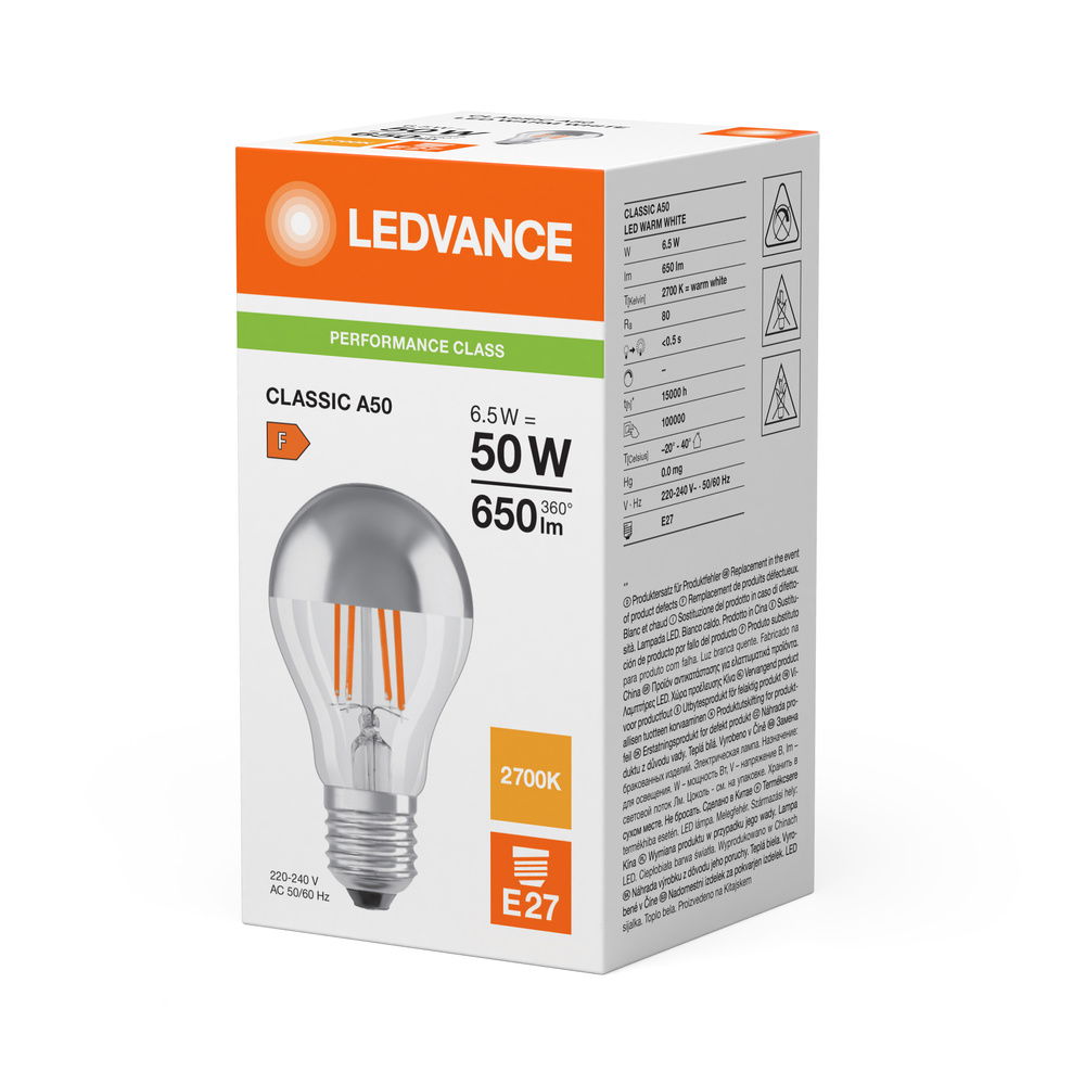 LED-Lampen, klassische Kolbenform, mit Spiegel-Kolbenkrone – Bild 4 von 4