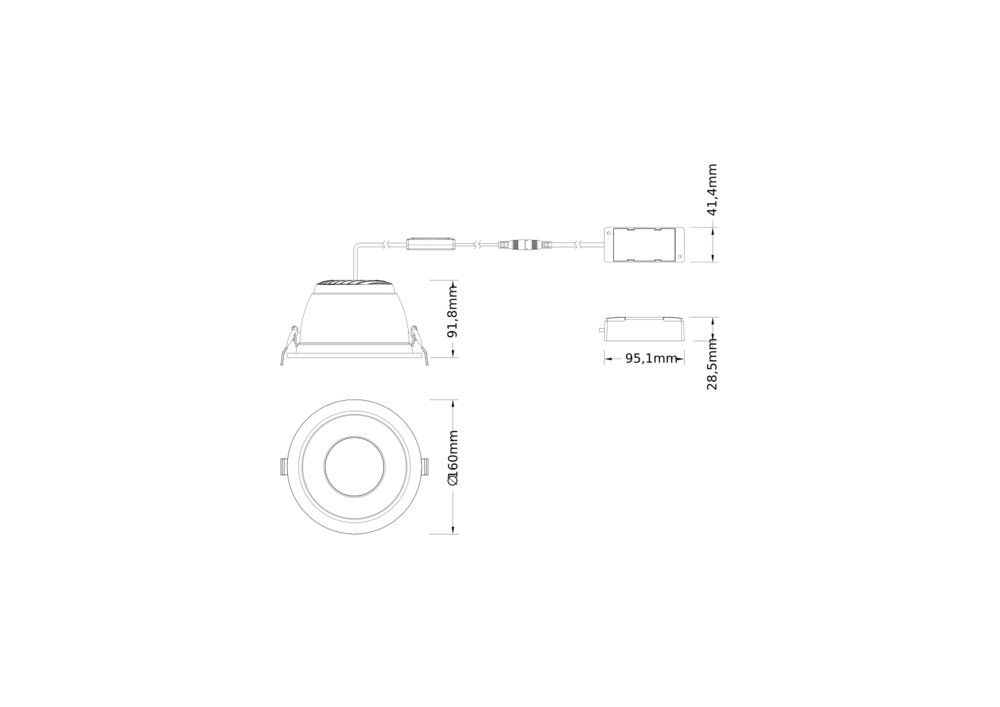 Downlight-Leuchten mit Aluminiumgehäuse, hoher Lichtausbeute und blendarmes Licht – Bild 2 von 6
