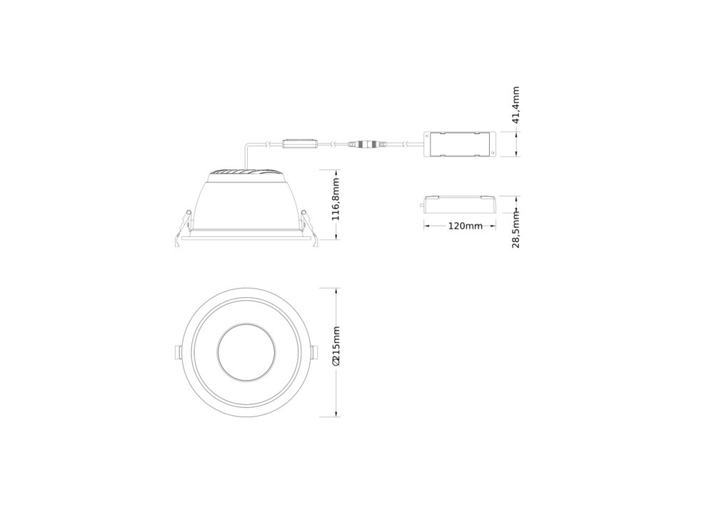 Downlight-Leuchten mit Aluminiumgehäuse, hoher Lichtausbeute und blendarmes Licht – Bild 2 von 6
