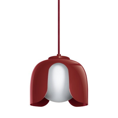 Dekorative Leuchte aus farbigem Metall und Glas mit austauschbarer Lichtquelle