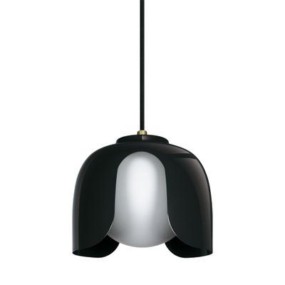 Dekorative Leuchte aus farbigem Metall und Glas mit austauschbarer Lichtquelle