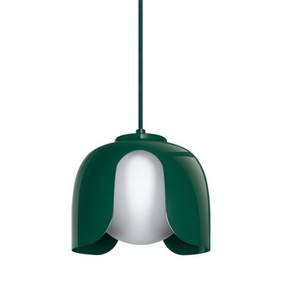 Dekorative Leuchte aus farbigem Metall und Glas mit austauschbarer Lichtquelle