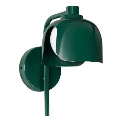 Dekorative Leuchte aus farbigem Metall und Glas mit austauschbarer Lichtquelle