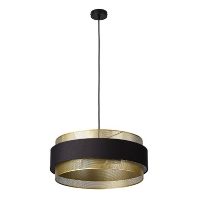 Deckenanbau-Leuchten aus goldenem Metall und Textil mit E14 Fassung