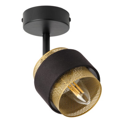 Dekorative Leuchten aus goldenem Metall und Textil mit E14 Fassung