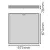 Deckenanbau Sanierungsleuchten mit integriertem PIR-Sensor, 674 x 674 mm