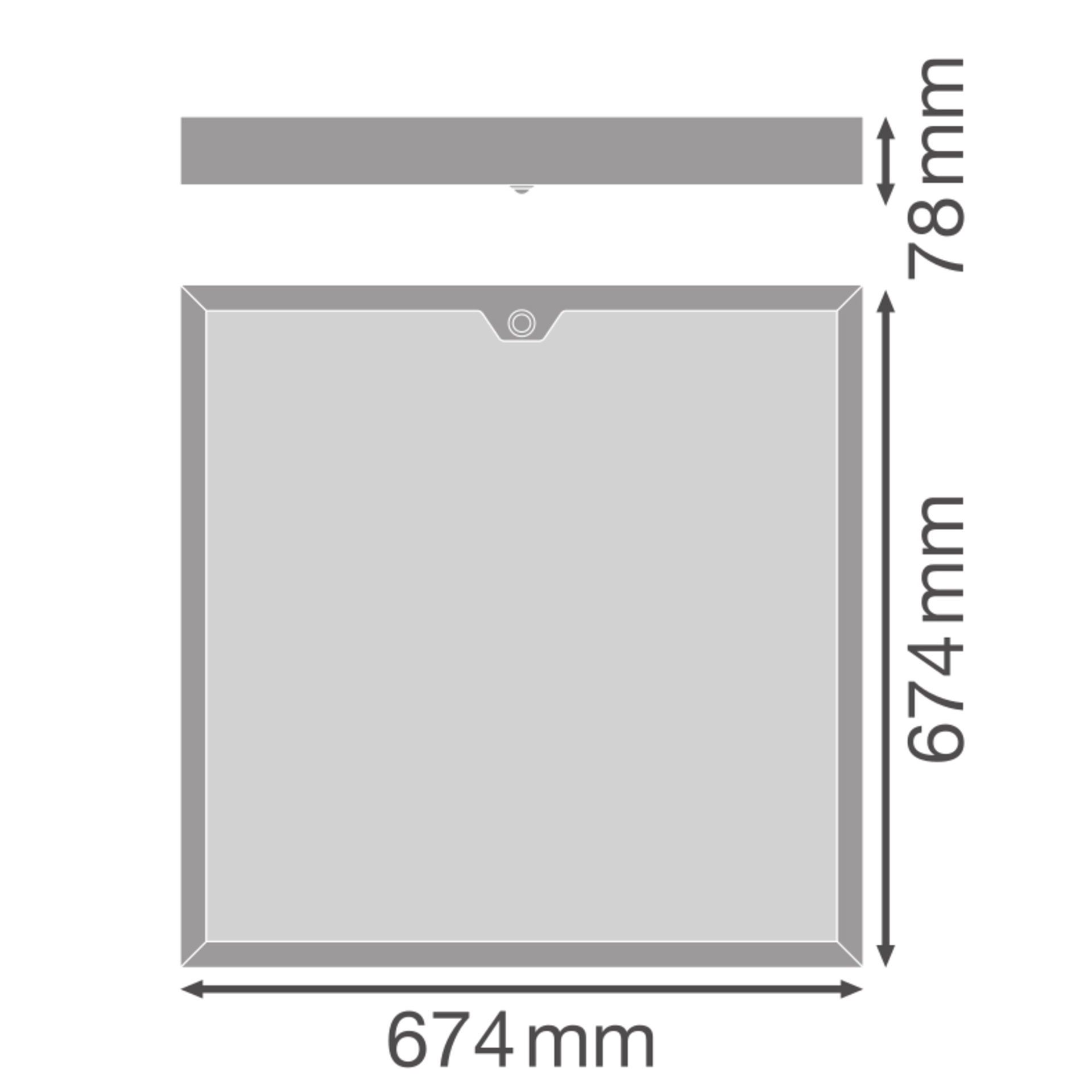 Deckenanbau Sanierungsleuchten mit integriertem PIR-Sensor, 674 x 674 mm – Bild 3 von 7