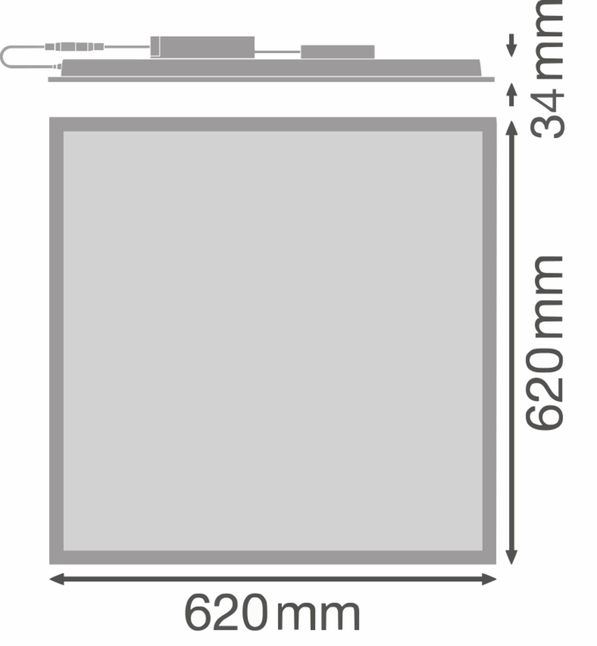 Quadratische Einlege-Leuchten, für 625 x 625 mm Deckensysteme – Bild 3 von 9
