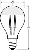 LED-Lampen, klassische Miniballform, mit Spiegel-Kolbenkrone