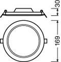 Flache Downlightleuchten mit integriertem Treiber, rund