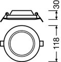 Flache Downlightleuchten mit integriertem Treiber, rund